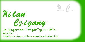 milan czigany business card